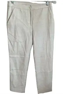 Antonio Melani Viscose Linen Crop Straight Trouser Pants‎
