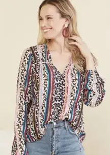 Marie Oliver will  Phoebe Blouse Peasant Top Long‎ Sleeve Colorful Size small