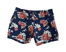 Old Navy San Francisco Size 12 NAVY Coral Tan Floral Shorts Women