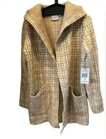 Cyrus  Statement Maker Hooded coat Women's Jacket Cardigan Coat, Neutral Motif