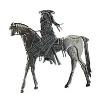 Rare Frank Salcido Sterling Silver Native American Rider Brooch – Signed STP