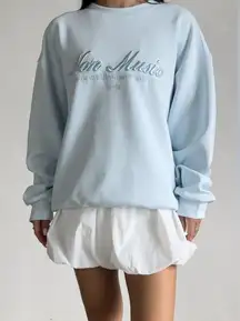 Monika Non Music Sweatshirt Blue Small NWT IN PACKAGE