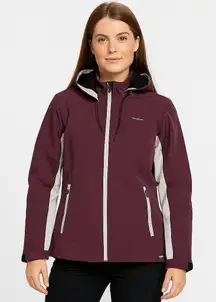 DICKIE'S‎ STORM Womens Softshell Jacket Hooded Plum Beige Outdoor, Size XL