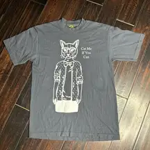 Crewneck tee shirt cotton “cat me if you can” summer beach casual modern