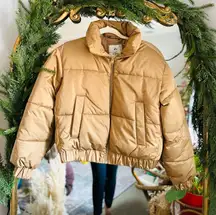 Abercrombie and fitch tan puffer coat Xs