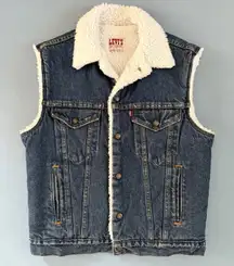 Vintage Levi’s Sherpa Lined 80’s Denim Trucker Vest