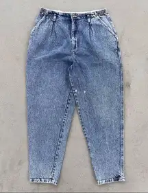 Vintage Dockers acid wash high waist taper ankle mom jeans with elastic waist