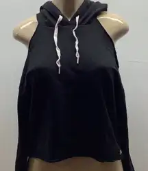 Victoria's Secret Pink Size XS Black Hoodie with Open Shoulder. Preloved.