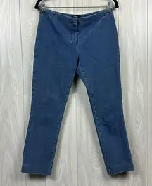 Theory  Womens Blue Jeans Size 6 Seamless Tapered Denim Trouser Pant Mid Rise