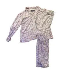 Lauren Ralph Lauren Pajama Set Small Pink Floral Cottagecore Matching Set