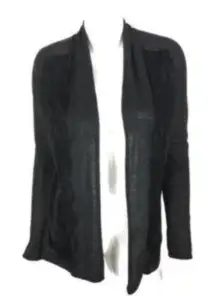 Theory Petite 0 Gray Open Front Cardigan Cashmere Blend Lightweight Sweater