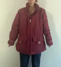 Burgundy Puffer Jacket 