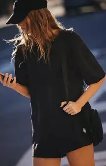 Free People Movement Hot Shot Tee Romper Black Size Medium