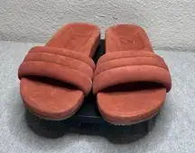 Seychelles Woman's Orange Suede Slide Sandal Size 6