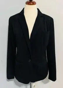 A New Day Women Classic Black Collared One Button Business Casual Blazer Size 10