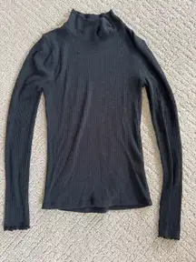 Abercrombie & Fitch Black Ribbed Mock Neck