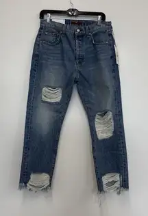 7 FOR ALL MANKIND Blue HIGH WAIST JOSEFINA SKINNY BOYFRIEND JEANS WOMEN'S - 27