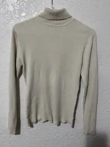 Crystal Kobe Turtleneck Ribbed Longsleeve Top