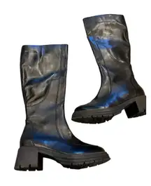 Eric Michael Women's Black Tall Chunky Boots New Size 8 39