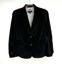 Talbots Aberdeen Black Velvet‎ Two Button Cocktail Blazer Size 8