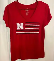 NEW Nebraska Cornhuskers NU Huskers Red Colosseum Short Sleeve‎ Shirt Women's L