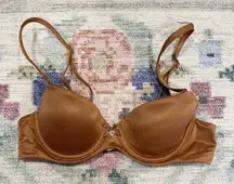 Body By Victoria Womens Lightly Lined Bra Size 34A Brown Full Coverage Comfort
