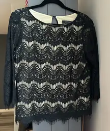 Karen Kane black lacy top