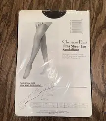 Vintage Dior Black Ultra Sheer Leg Sandalfoot Pantyhose
