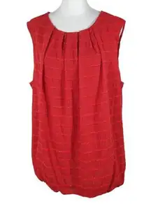 Liz Claiborne Red Sleeveless Top with Bubble Hemline and Sparkly Accents Size 1X