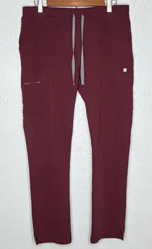 FIGS Yola Technical Women Medium Burgundy Red Drawstring Scrub Pants TW2000R