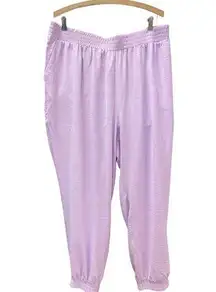 ADYSON PARKER Joggers Satiny Lavender Pull On Pockets Size 2X