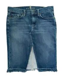 y2k Seven for All Mankind Denim Pencil Straight Jean Skirt Size 28