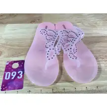 Steve Madden Thong Women's 5 Pink Transparent Jelly Rhinestone Summer Sandals