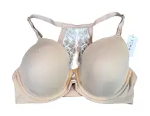 Soma NWT Embraceable Signature Lace Racerback Bra Warm Amber/Ivory Size 36DD 36E