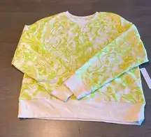 Abound Women's Green‎ & White Cotton Long Sleeve Sweatshirt Pullover Size XS