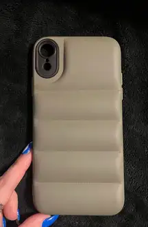 sage green puffer phone case