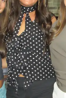 Polka dot wrap around top 
