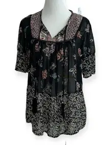 Knox rose medium floral peasant‎ blouse