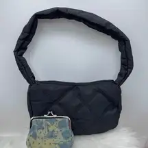 The Errands Grab & Go Quilted Nylon Handbag w/ Star Print Blue Jean Coin Purse