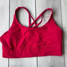 Lululemon  long line energy bra solid cherry red luxtreme size 12