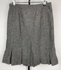 Ann Taylor Loft Silk Wool Blend Tweed Pleated Skirt