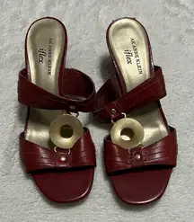 Anne Klein red Sandals with Gold Accent