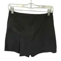 Zara Black High Waisted Mini Skirt Shorts Asymmetrical Womens Skort Size XS