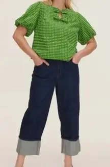 Kate Spade x Target NWT‎ Women's High Rist Straight Leg Wide Cuff Jeans Size 2