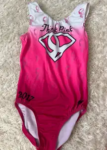 GK Elite Think Pink Gymnastics Leotard Adult Small