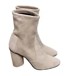 STUART WEITZMAN Boots Womens 6 Pink Margot Bootie Suede BLOCK CHUNKY SOCK $625