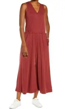 Sweaty Betty Sleeveless Wide Leg Cruise Jumpsuit in Falu Red