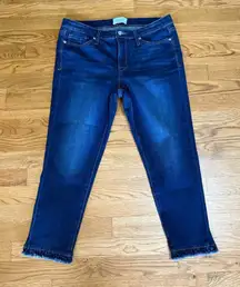 Crown & Ivy Cropped Ruffle‎ Hem Jeans High Rise 10P