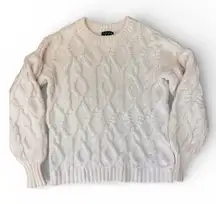 1.State Ivory Cable Knit Sweater XS Small Chunky Cozy Warm Fall Winter Layering