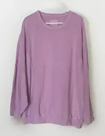 Aerie Oversized Cozy Sweatshirt Womens Large Purple Ribbed Warm Lounge Pullover